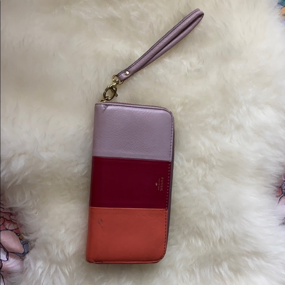 100% GENUINE LEATHER FOSSIL WRISTLET WALLET